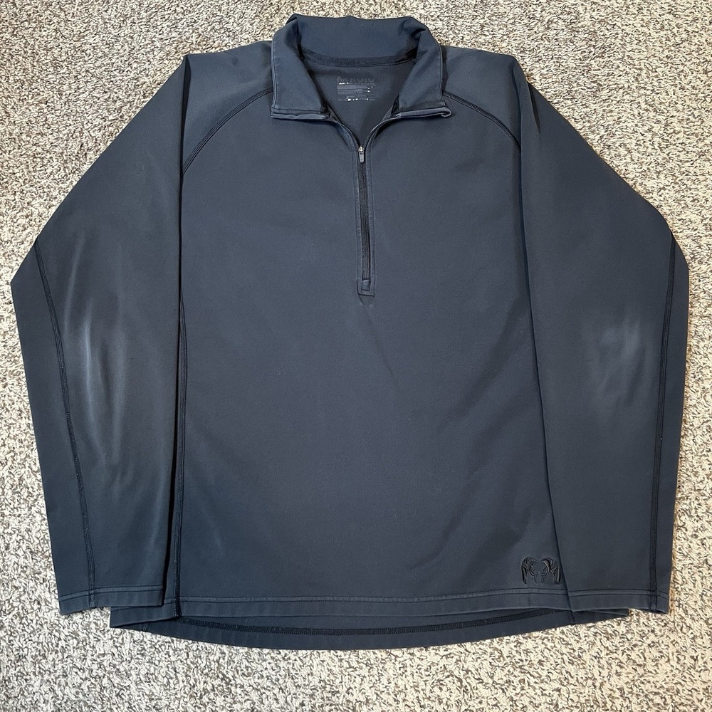 KUIU Mens XL Black 1/4 Zip Pullover Fleece Toray Hunting Shirt As Is Faded Sleev